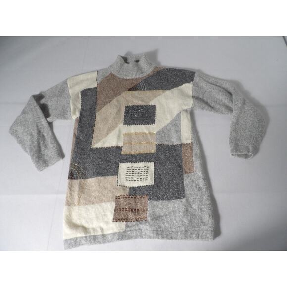 Summit Hill Sweater Womens Small Beaded Artsy Silk Angora Lambswool 90s Mock - Picture 8 of 14